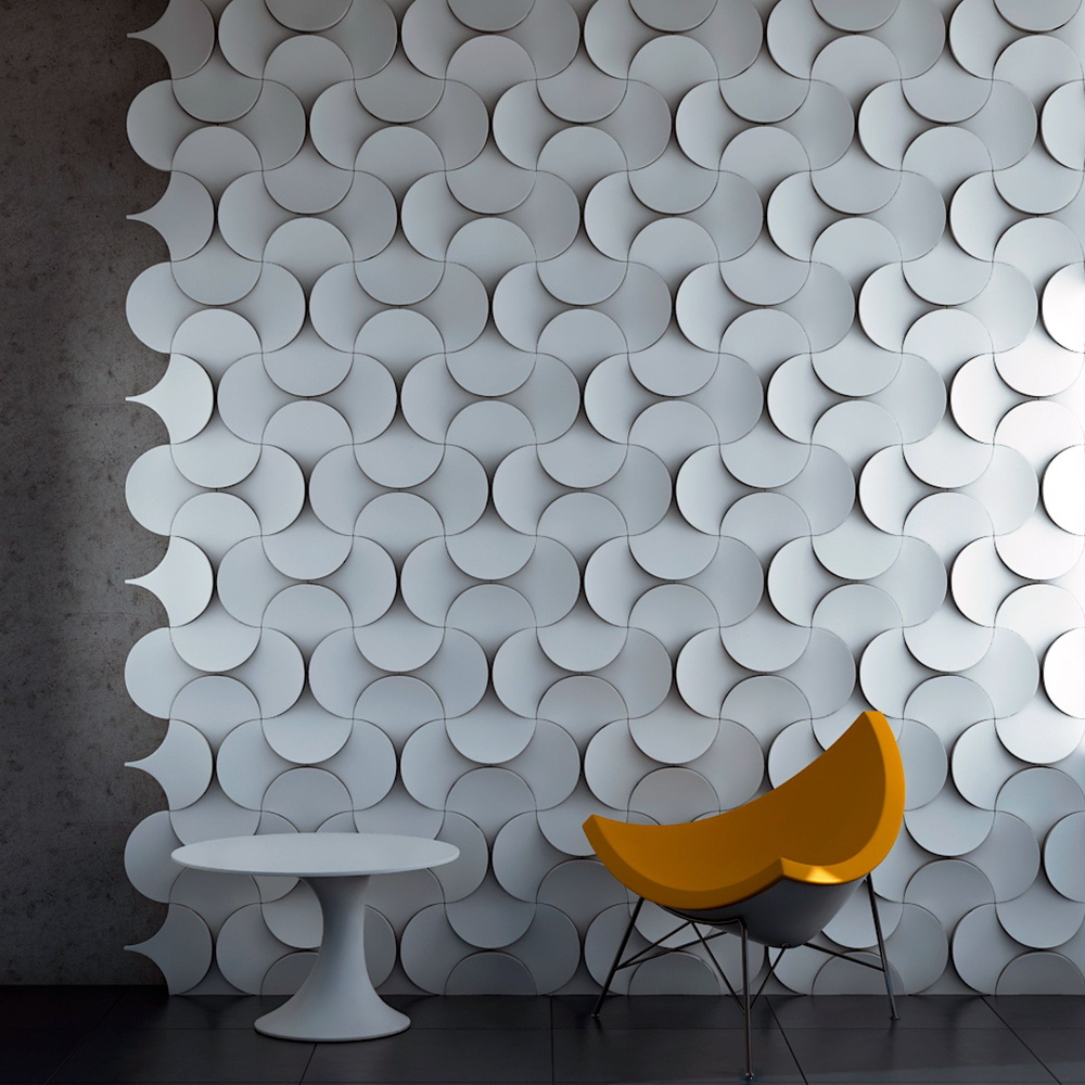 Гипсовая 3D плитка Lamella (Ламель) 258х250х55мм, 29шт, 1м2, (под ...