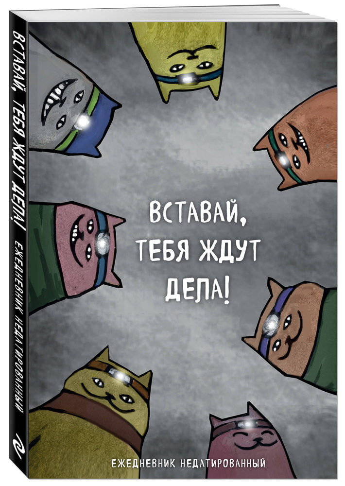 Коты-туристы. Вставай, тебя ждут дела. Ежедневник недатированный (А5, 72 л.) #1