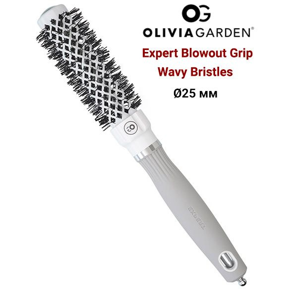 Olivia Garden Термобрашинг EXPERT BLOWOUT GRIP Wawy Bristles ID2164 + ion, керамическое покрытие, щетина #1