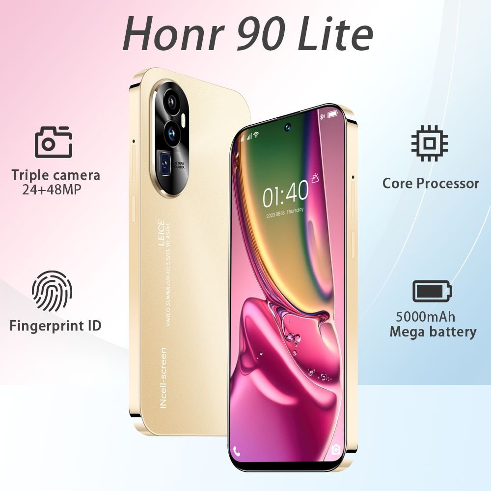 Смартфон Смартфон Игровой телефон Honr 90 Lite HD Ultimate Edition с  6.8-дюймовым большим экраном, сетью 3G / 4G / 5G, двумя sim-картами и  двойным ...