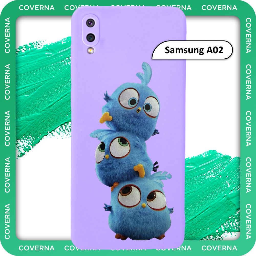 Чехол силиконовый с рисунком Angry Birds на Samsung A02, для Самсунг А02  #1