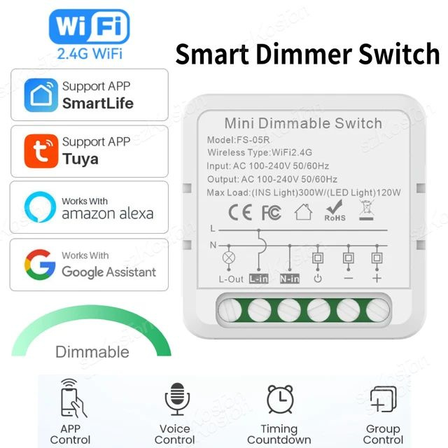 Умный диммер Wi-Fi реле Tuya 16А для умного дома - купить с доставкой ...