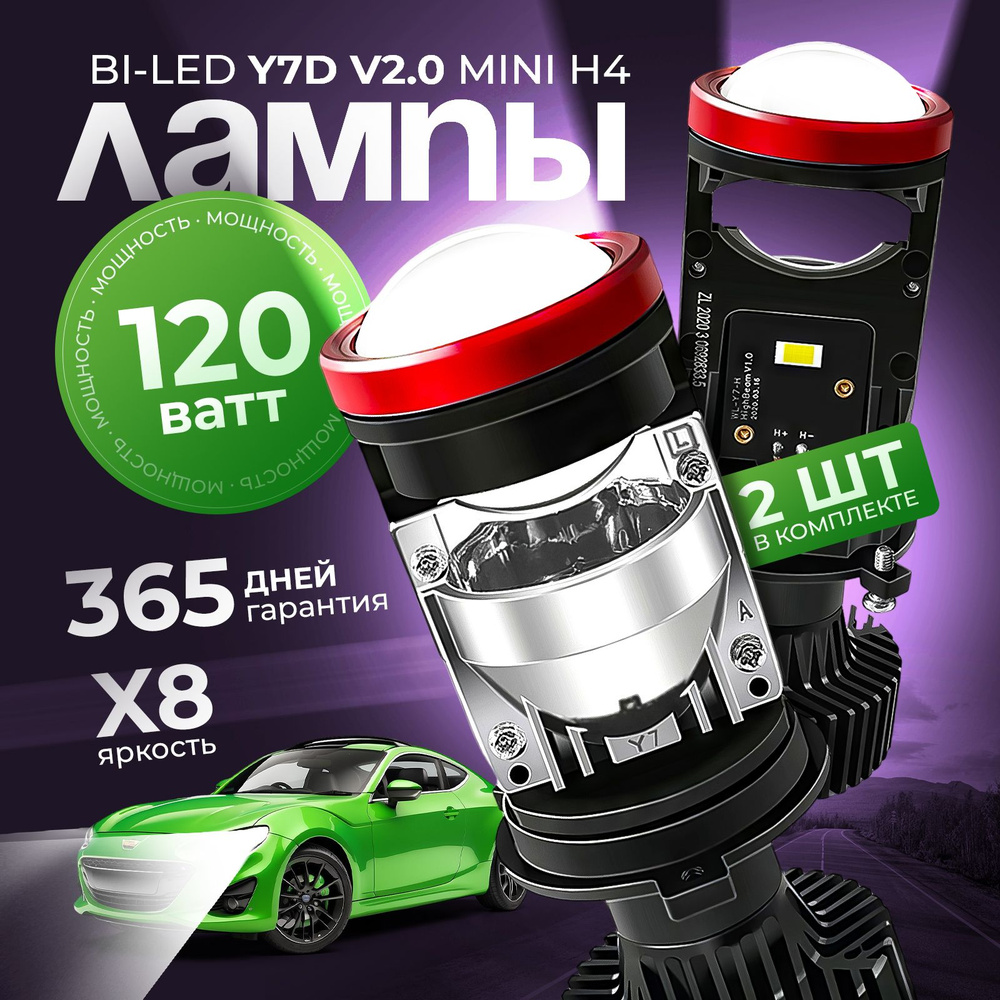 Лед лампа линза H4 автомобильные Y7D bi led мини линзы