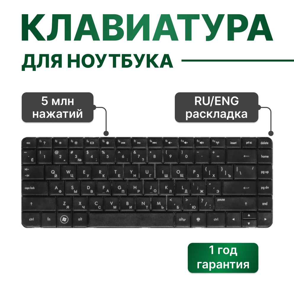 Клавиатура для HP 630, 650, 635, 250 G1, 655, HP g6-1000, HP Compaq CQ58 и  др - купить с доставкой по выгодным ценам в интернет-магазине OZON  (1139184366)