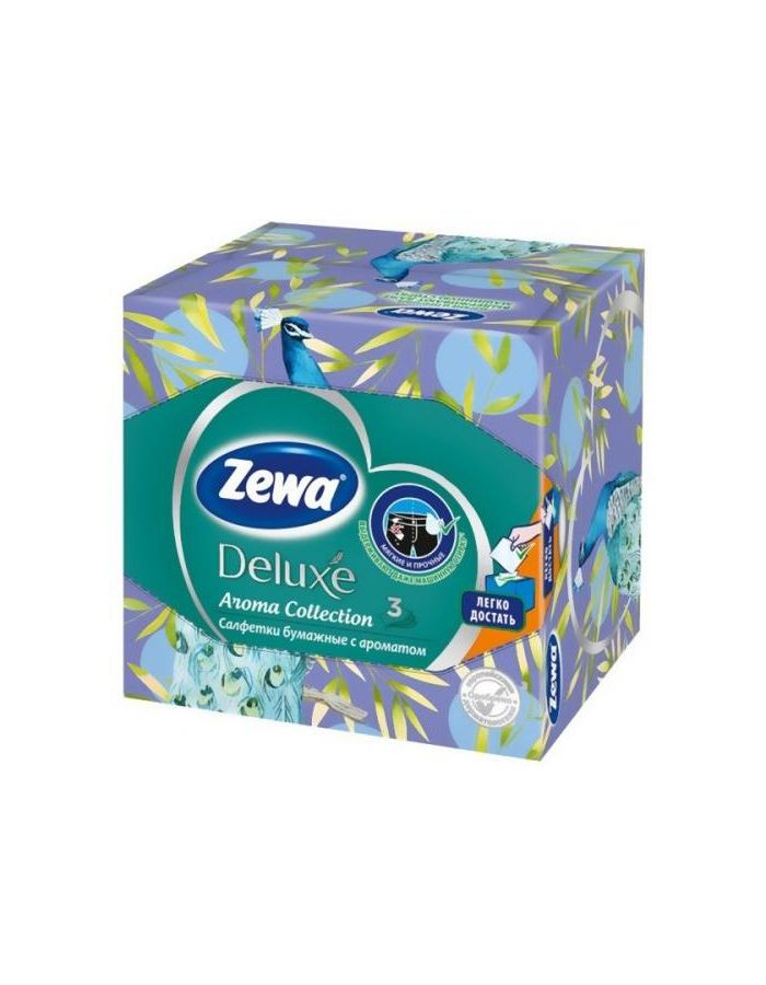 Салфетки бумажные косметические Zewa Deluxe Aroma Collection ароматизированные, 3-х слойные, 60 шт в #1