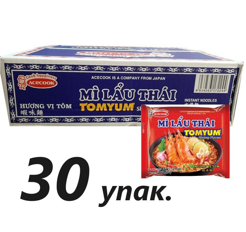 Лапша быстрого приготовления cо вкусом "Том Ям", 30шт. по 85г. (Лау ...