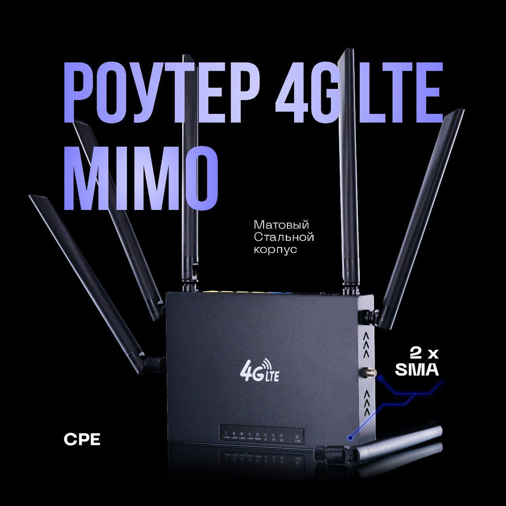 Роутер CPE ed128 4G LTE, черно-серый, черный, 2.4 ГГц купить по низкой цене  с доставкой в интернет-магазине OZON (1376581875)