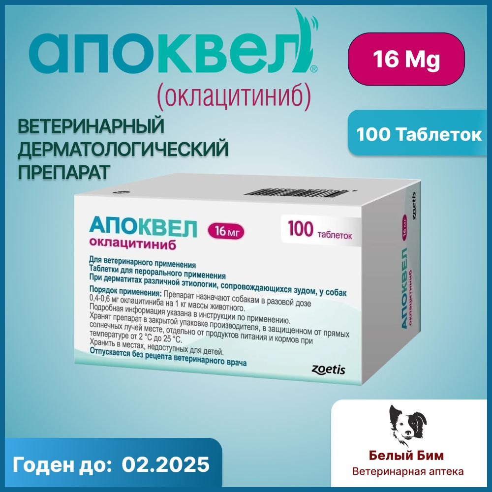 Апоквел таблетки от аллергии для собак 16 мг. 100 таблеток - купить с  доставкой по выгодным ценам в интернет-магазине OZON (1173753741)