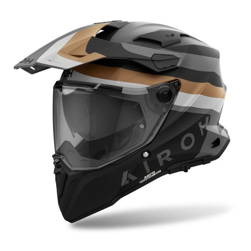 Шлем кроссовый с визором мотард Airoh COMMANDER 2 DOOM GOLD MATT ...