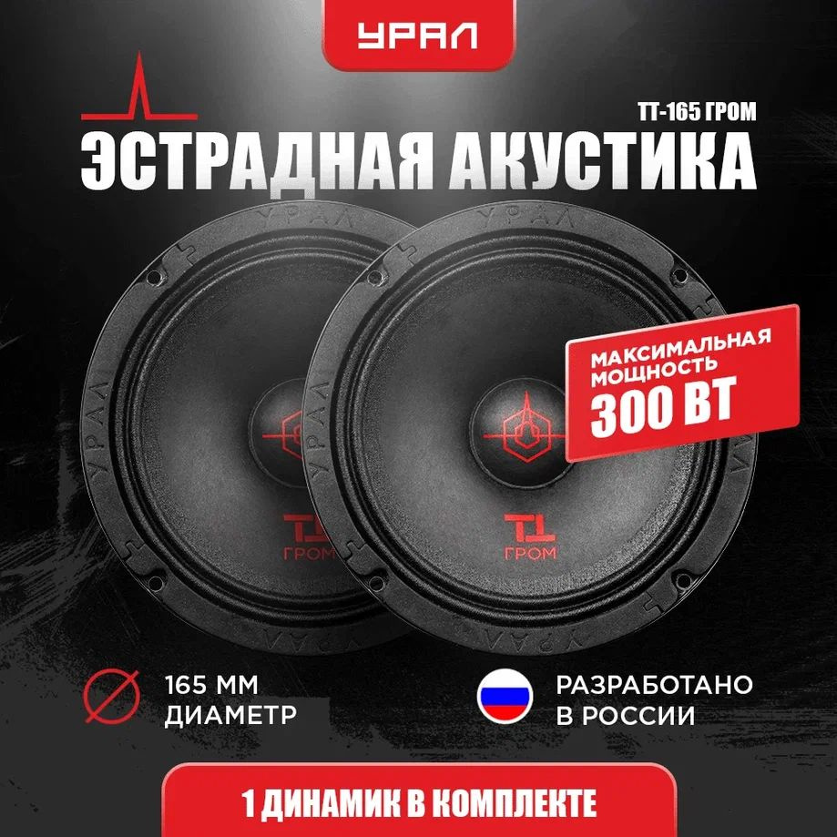 Эстрадная акустика УРАЛ ТТ-165 ГРОМ, 6,5 дюйма (16,5 см), 300/150 Вт, 90-13000 Гц, 2 Динамика  #1