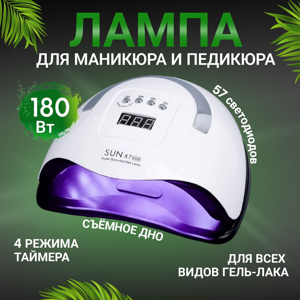 Лампа для маникюра CROCOSHOP X7 MAX - купить по выгодной цене в  интернет-магазине OZON (569842065)