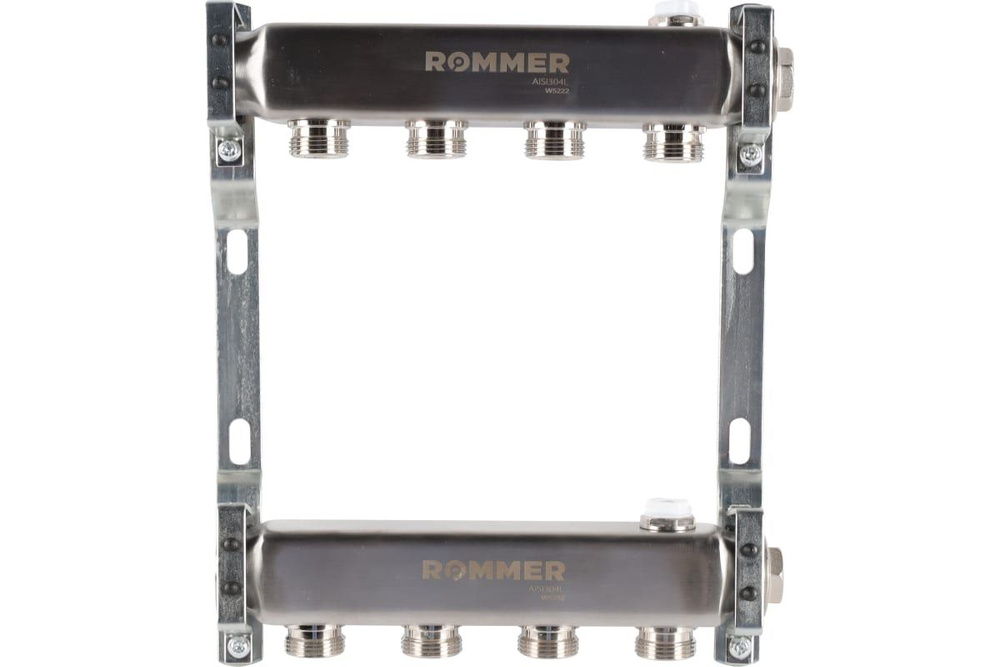 RMS-4401-000004 ROMMER Коллектор из нержавеющей стали для радиаторной разводки 4 вых.  #1