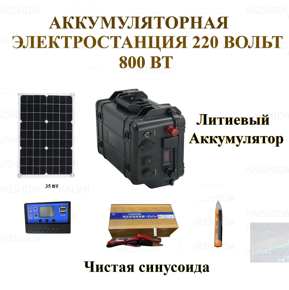 Портативная аккумуляторная электростанция 800 Вт powerbank 220