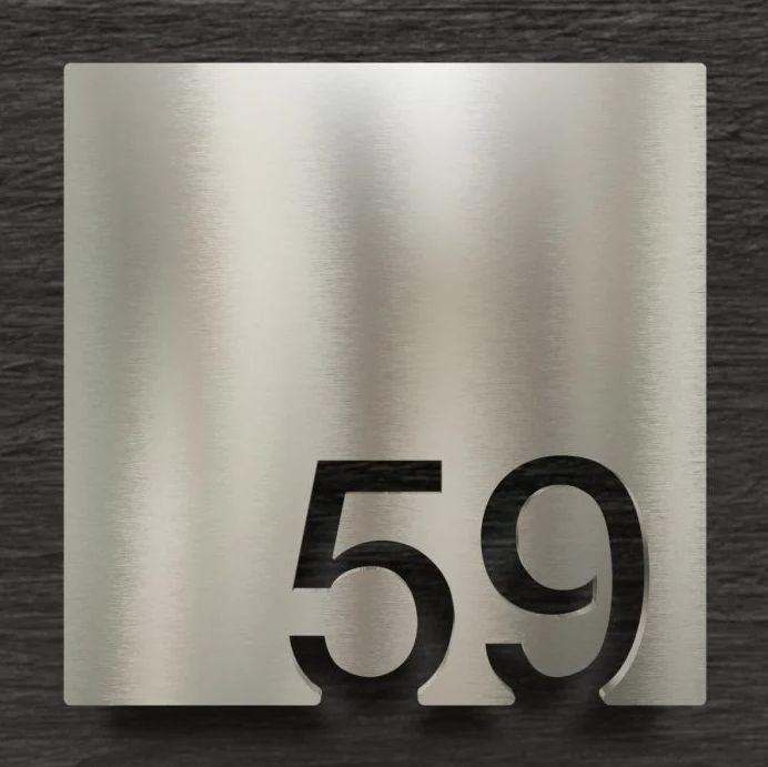Номер квартиры 59 металлическая табличка на дверь #1