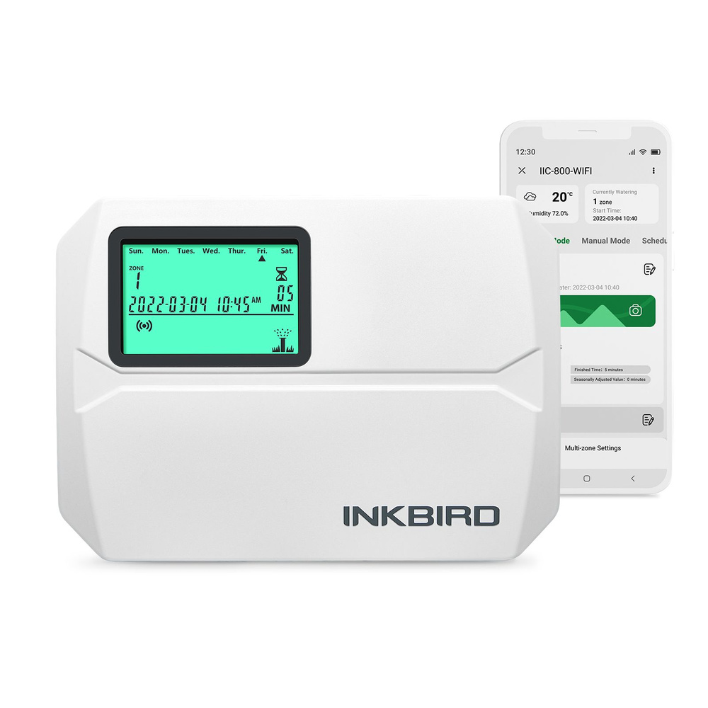 Контроллер полива INKBIRD IIC-800-WIFI, дисплей, 8 зон полива, поддержка  WI-FI