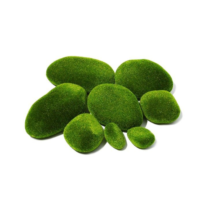 Декоративные элементы Greengo "Камни", искусственный мох, 8 шт  #1
