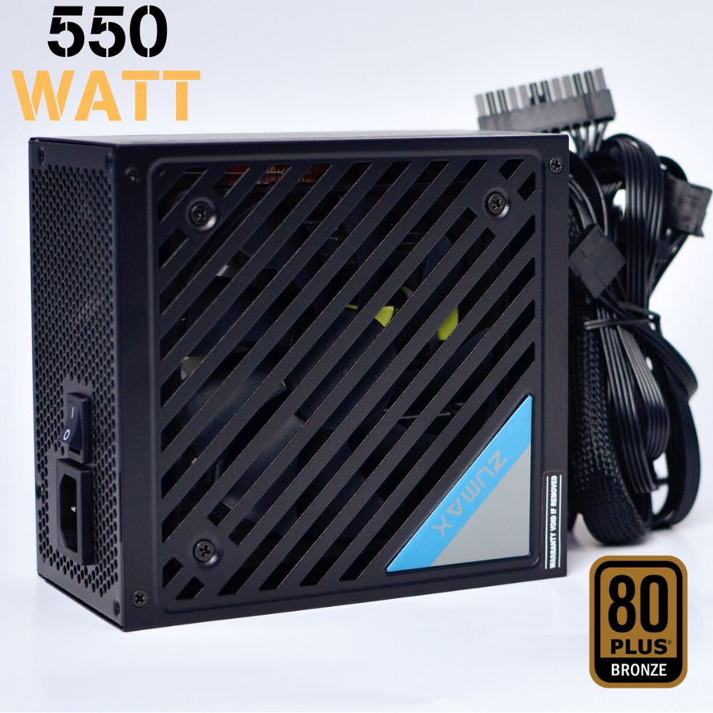 Блок питания для ПК ZUMAX ZU-550W, 80 Plus BRONZE, Активный PFC