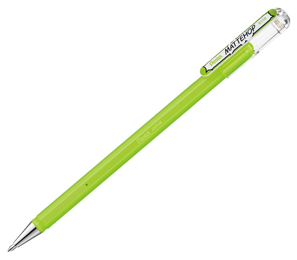 Ручка гелевая PENTEL MATTEHOP K110-VKX YELLOW GREEN салатовые чернила #1