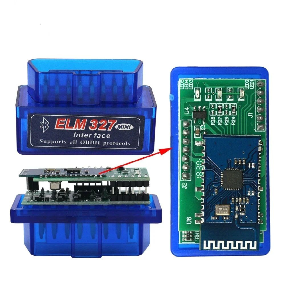 ELM327 Bluetooth V1.5 2PCB PIC18F25K80 OBD2 считыватель кодов ELM 327 OBDII диагностический двойной адаптер #1