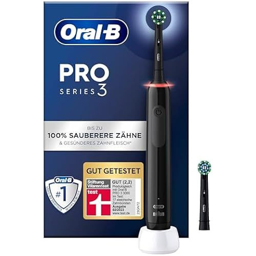 Oral-B Электрическая зубная щетка PRO 3 3000, 2 сменные насадки для зубных щеток CrossAction, с 3 режимами #1