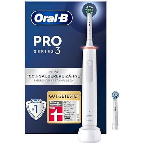 Oral-B Электрическая зубная щетка PRO 3 3000, 2 сменные насадки для зубных щеток CrossAction, с 3 режимами #1