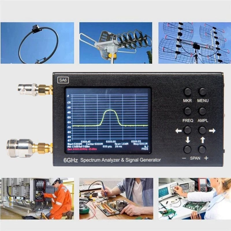 SA6 Портативный анализатор спектра и генератор сигналов SA6 6 ГГц, 3,2 дюймовый сенсорный экран, встроенный #1