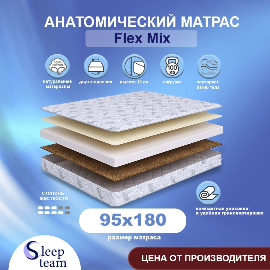 Sleepteam Матрас Flex Mix, Беспружинный, 95х180 см #1