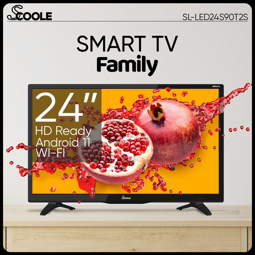 Scoole Телевизор Smart SL-LED24S90T2S 24" HD, черный матовый купить на ...