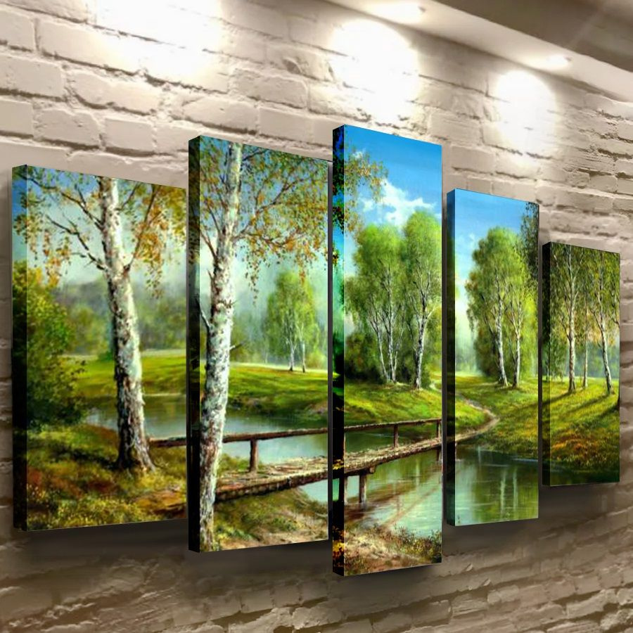 Модульная картина на стену большая из 5 модулей 140х80 см для интерьера ...