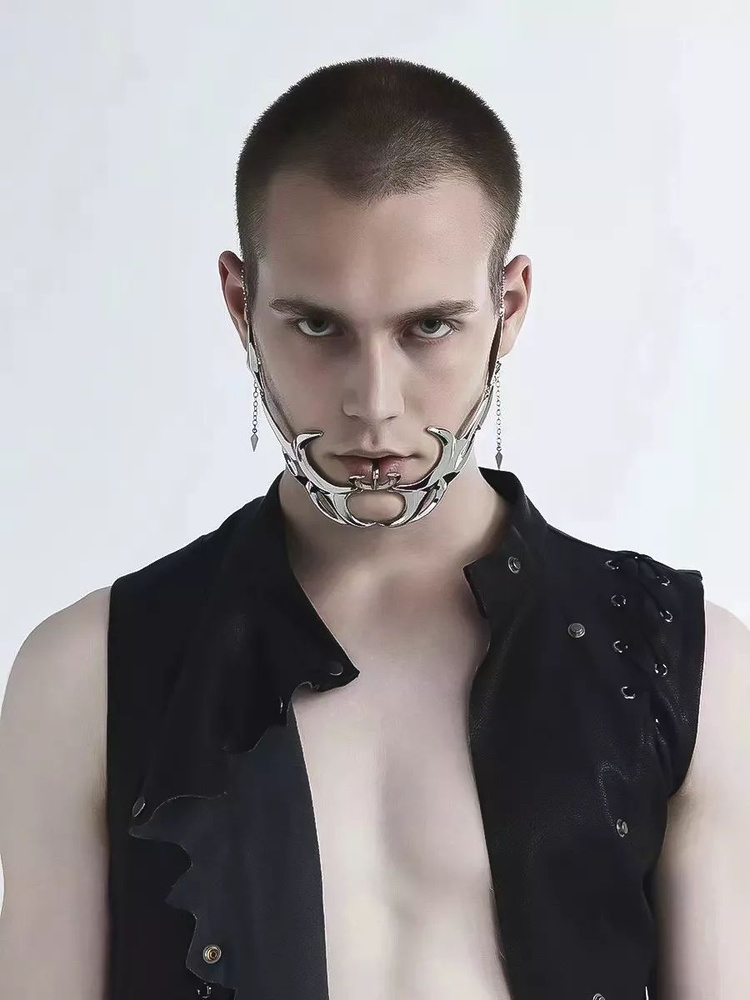 металлическая маска цепочка на лицо y2k - 1 шт. купить c доставкой на ...