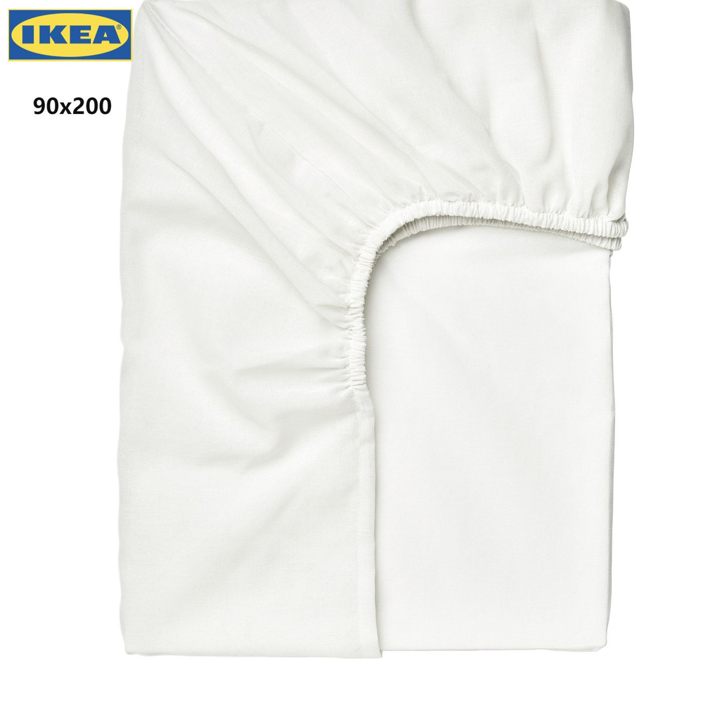 IKEA Наматрасник-чехол 90x200х28см белый #1