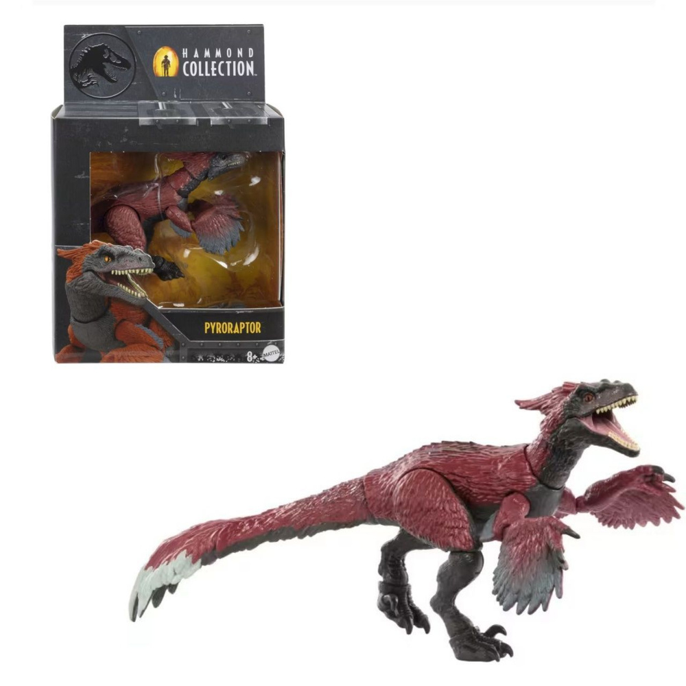 игрушки mattel фигурки Jurassic World Hammond Collection Pyroraptor Dinosaur Action Figure With 14 Articulations #1