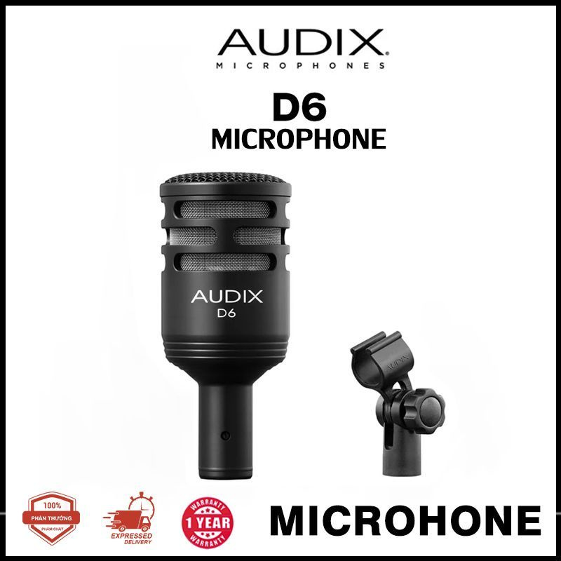 Audix Микрофон инструментальный D6 Подходит для барабанов, низкочастотных барабанов, бас-динамиков, низкочастотных #1