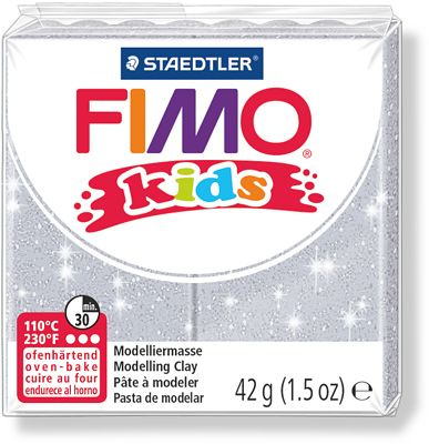 Полимерная глина для детей FIMO kids 812 (блестящий серебряный) 42г  #1