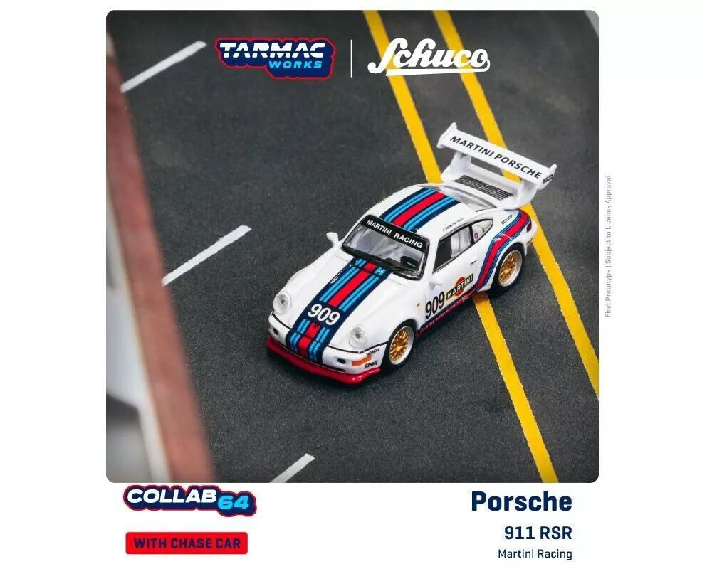 Коллекционная машинка Tarmac Works 1:64 Porsche 911 #909 RSR Martini Racing #1