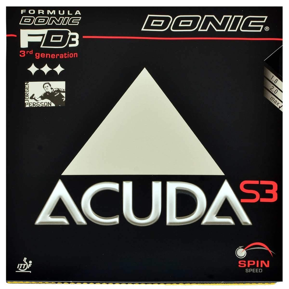 Накладка DONIC Acuda S3, красная, 1.8 #1