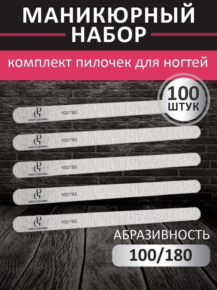 Пилка капля 17 см узкая Panda Glamour 100-180 грит 100 шт #1