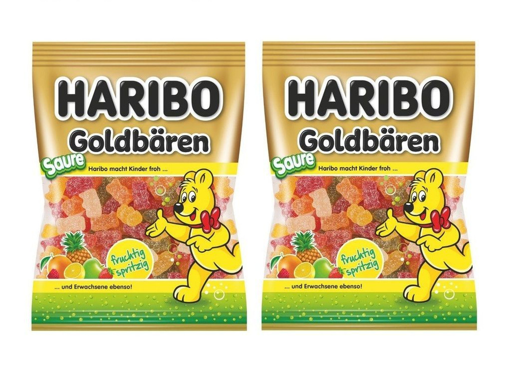 Мармелад жевательный Haribo Goldbaren Saure / Харибо Золотые Кислые Медведи, 2 шт. по 175 гр. (Германия) #1