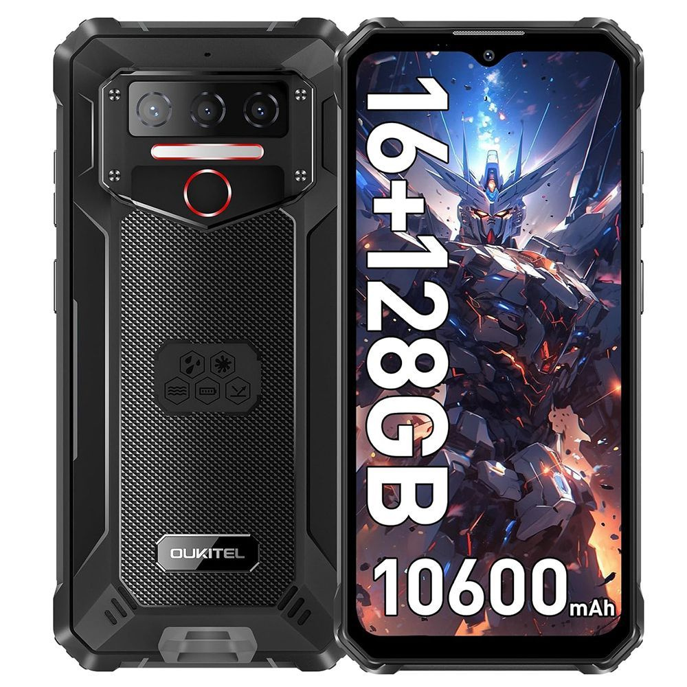 Oukitel Смартфон WP23 Pro,IP68/IP69K, 10600 мАч, 6,52 дюйма HD +, 8/128 ГБ, черный  #1