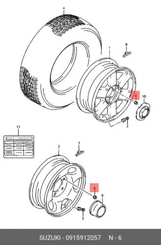 Гайка колеса SUZUKI GRAND VITARA 98-06M12 x 1,25 #1