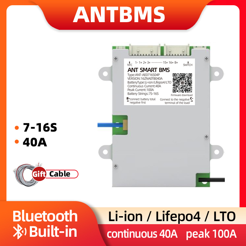 ANT BMS 7S 8S 9S 10S 11S 12S 13S 14S 15S 16S поддерживает Li-Ion LiFePo4 LTO аккумулятор 40A непрерывный #1