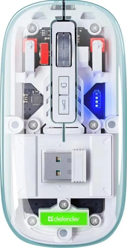 Мышь Defender Ixes MM-999, оптическая, беспроводная, USB, прозрачный 52999  #1