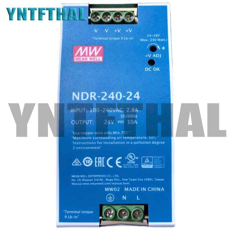 Новый оригинал Импульсный источник питания рельсового типа MEAN WELL NDR-240-24  #1