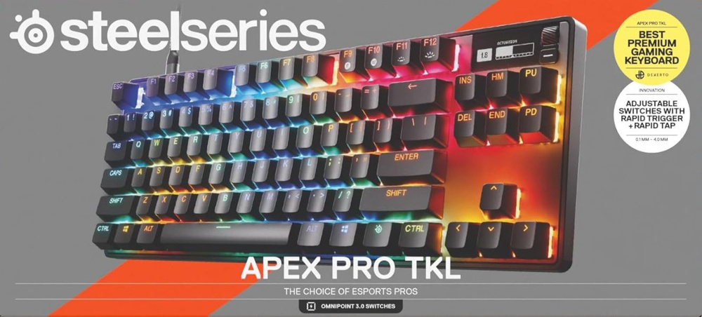 SteelSeries Игровая клавиатура проводная Apex Pro TKL Gen 3, Английская ...