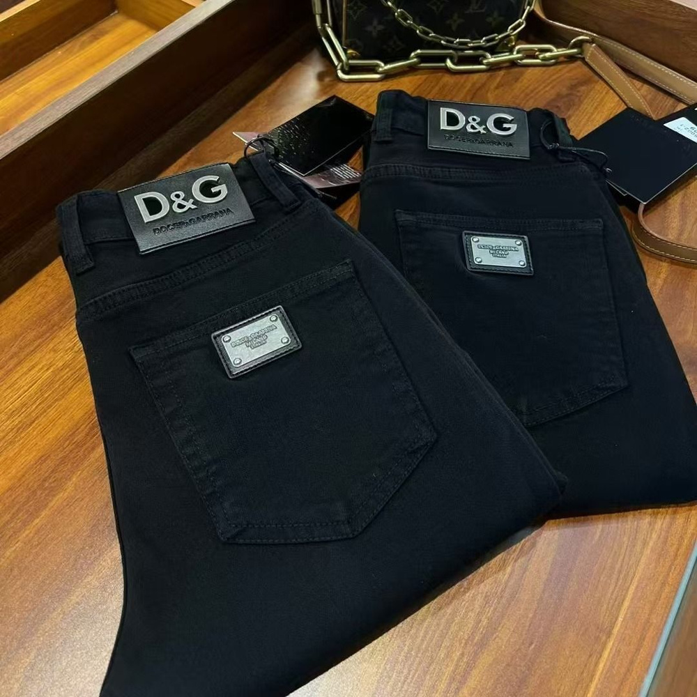 Джинсы Мужской Dolce&Gabbana черный Деним, размер 38 облегающий Молния ...