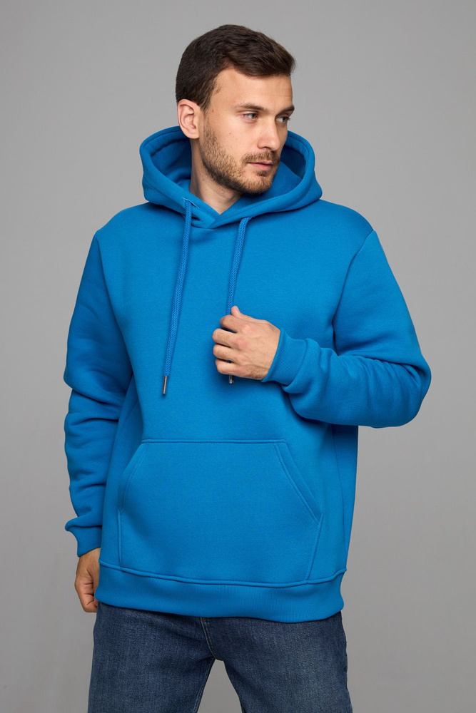 Худи Магазин Толстовок - Premium Hoodie 330-360гр, Худи, утепленная, с начесом, L-50-RU-Unisex, Лазурная #1