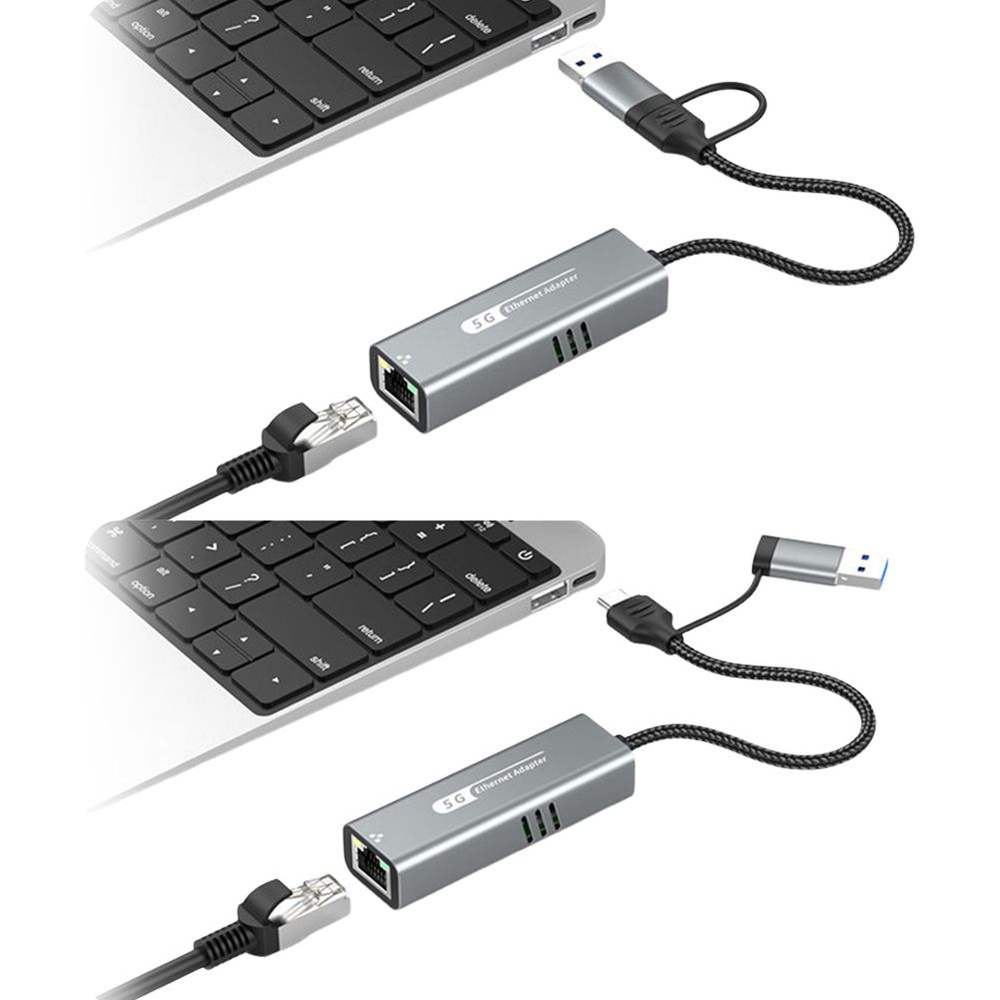 Адаптер USB-C и USB-A для Ethernet 5 Гбит/с, алюминиевый, RJ-45 купить ...