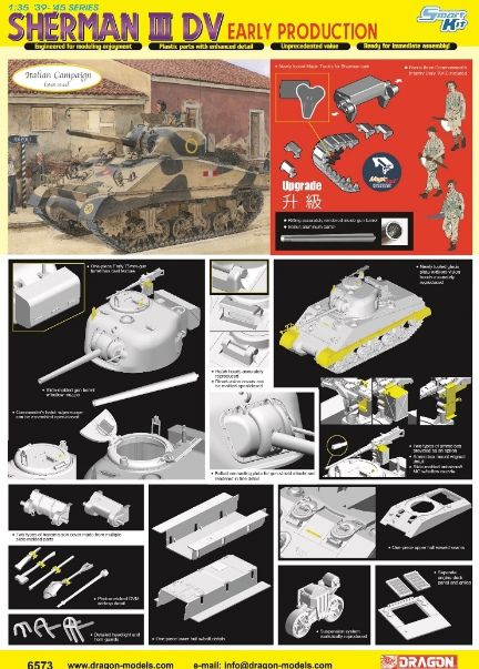 Maquette Dragon Sherman III DV Early Production - Kit 1:35 (Réf D6573, Neuf)