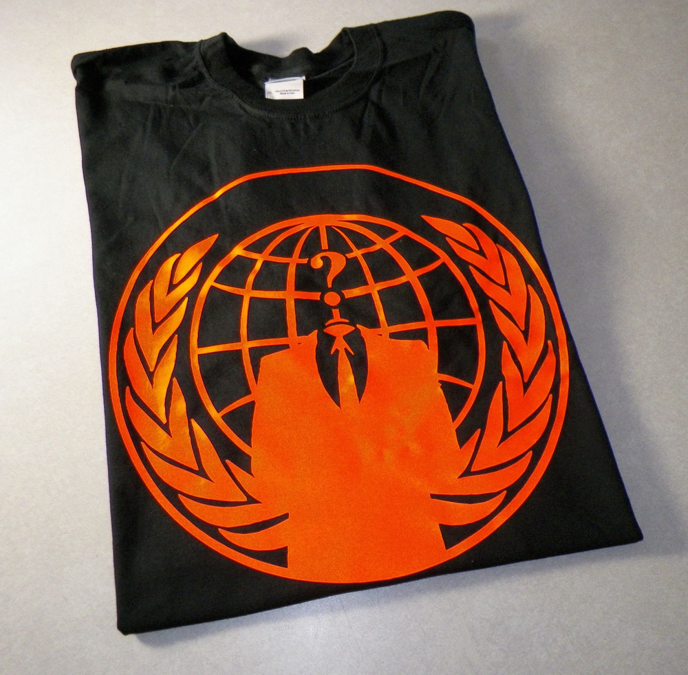 Футболка Футболка Anonymous Crest Anon T shirt tee orange legion expect us Protest 1 шт #1