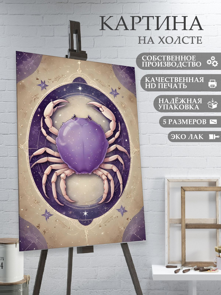 Картина на холсте Знаки зодиака Рак (12) 30х40 см #1